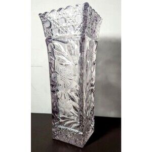 ABP Harvard  Daisy Design Glass Cyclinder Vase 15 Point Star Point Base 10"T